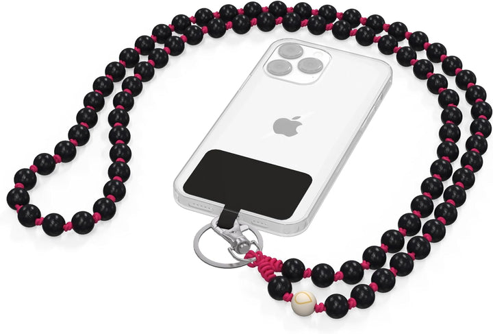 DROPLETSY Holzperlen Handykette universal, Schlüsselband, Kette, Necklace zum Umhängen - kompatibel