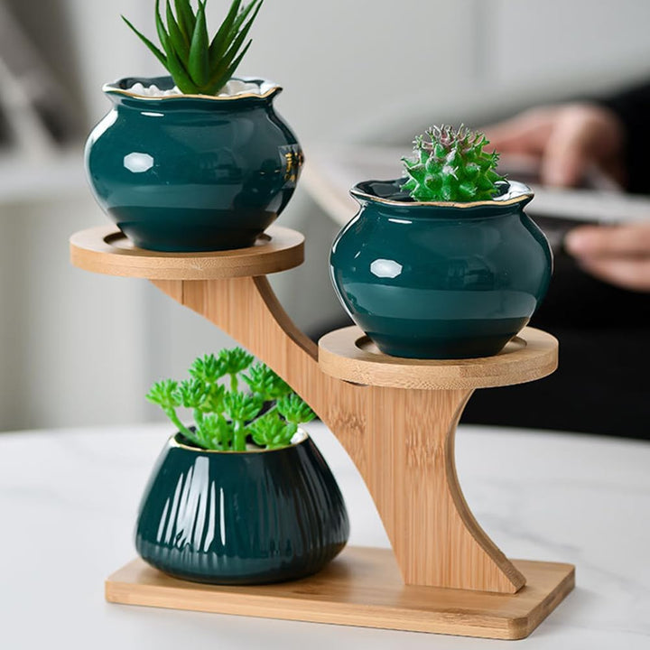 Angoily Blumentopf Cupcake Dessert Ständer Pflanzentreppe Holz Pflanzenständer Blumentreppe Blumenst