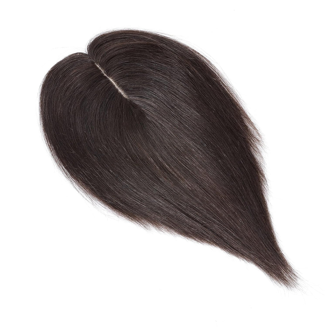 Silk-co Haarteile Echthaar Clip in Extensions Echthaar Toupee Haarverlängerung Toupee Hair Extension