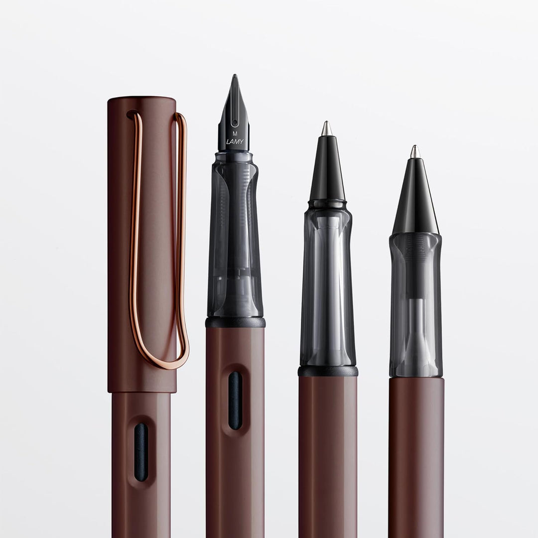 LAMY Lx Tintenroller 390 – Rollpen aus Aluminium eloxiert in der Farbe Marron (kastanienbraun) mit t