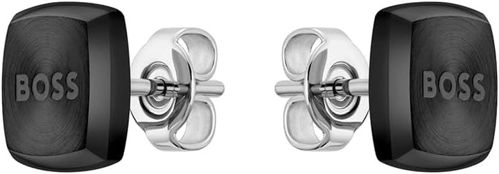 BOSS Jewelry Ohrstecker für Herren Kollektion YANN aus Edelstahl Black, Black