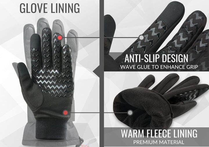 devembr Advanced Ski-Handschuhe mit Handgelenkschutz und Herausnehmbarem Innenfutter (S/M/L), S