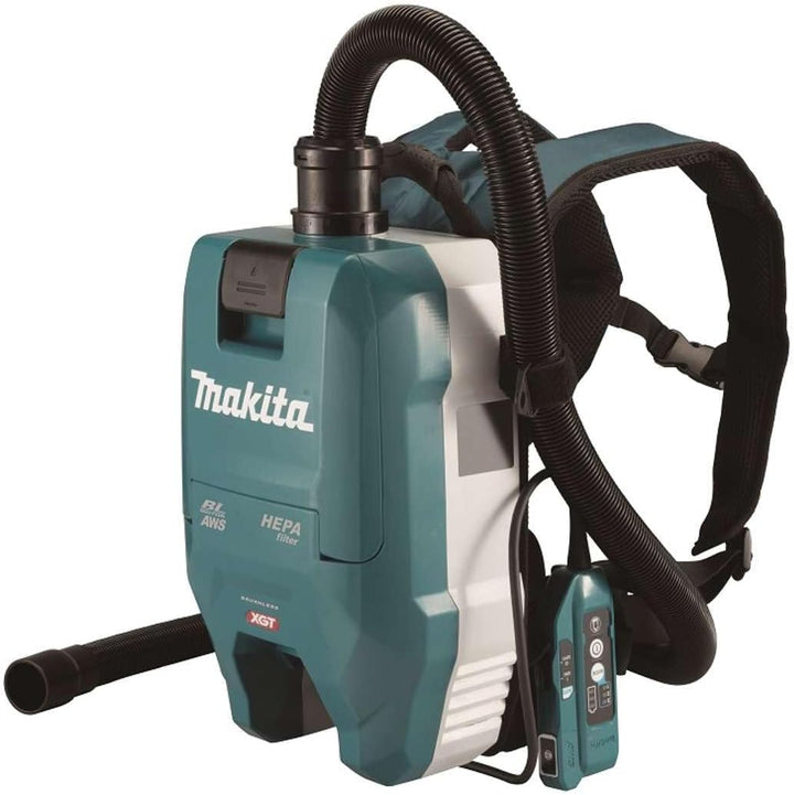 Makita VC009GZ01 Akku-Rucksackstaubsauger 40V max. mit AWS (ohne Akku, ohne Ladegerät), Petrol/Schwa