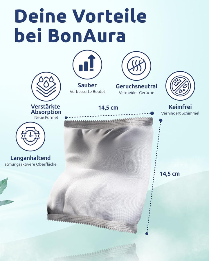 BonAura® Luftentfeuchter Nachfüllpack 4x 450g - Sparset Luftentfeuchter Granulat - 4er Set Entfeucht