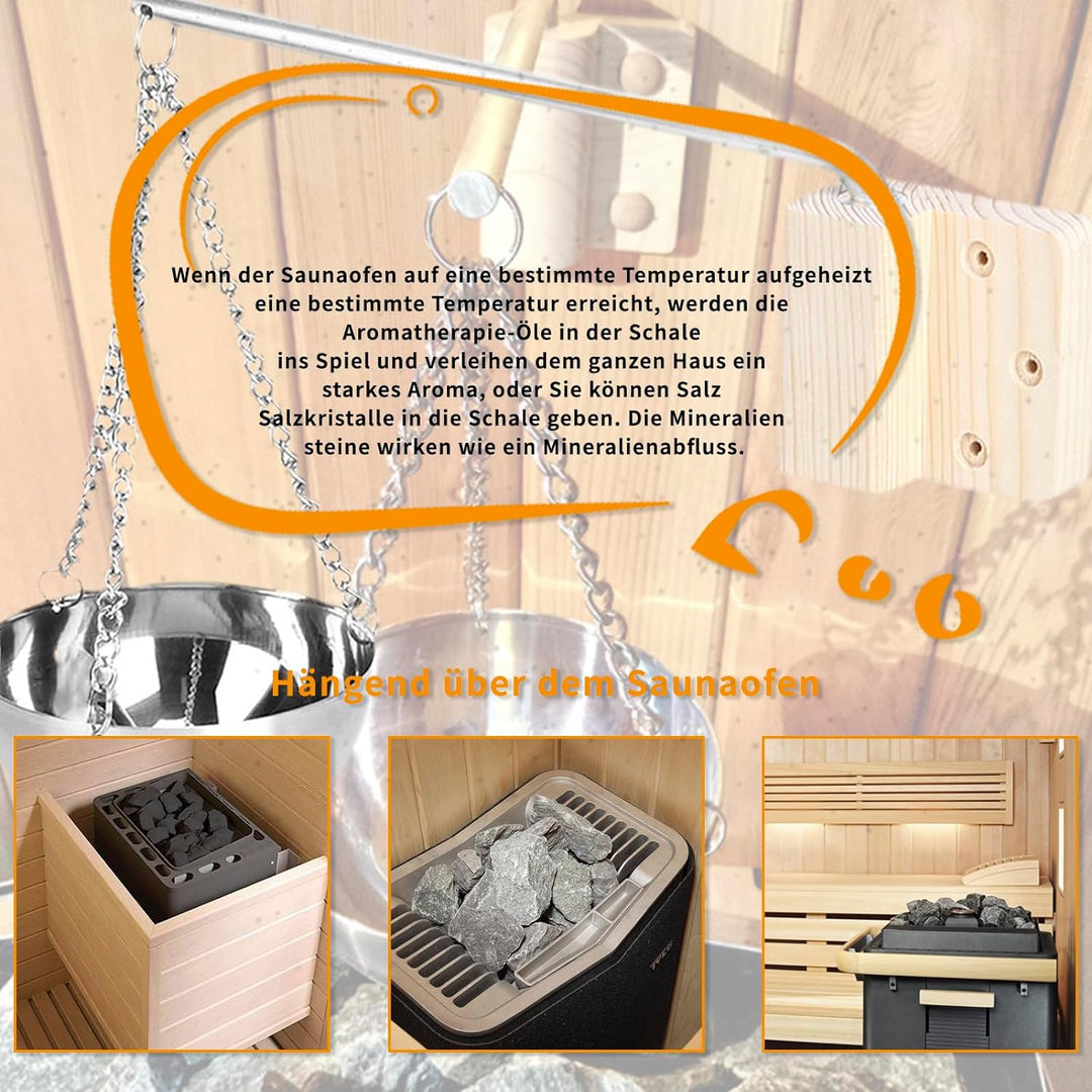 Gugxiom Saunaschale, Schale für ätherische Öle, Saunaschale aus Edelstahl, Saunazubehör, Aromatherap