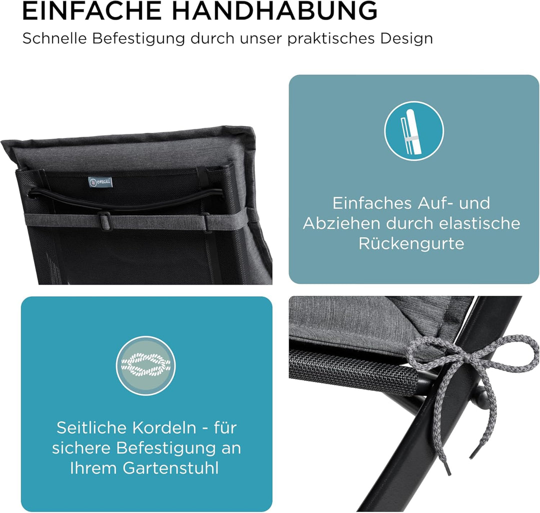 gardisun Gartenstuhlauflagen Niedriglehner I Extra Dicke Sitzauflagen I Made in Europe I Stuhlauflag