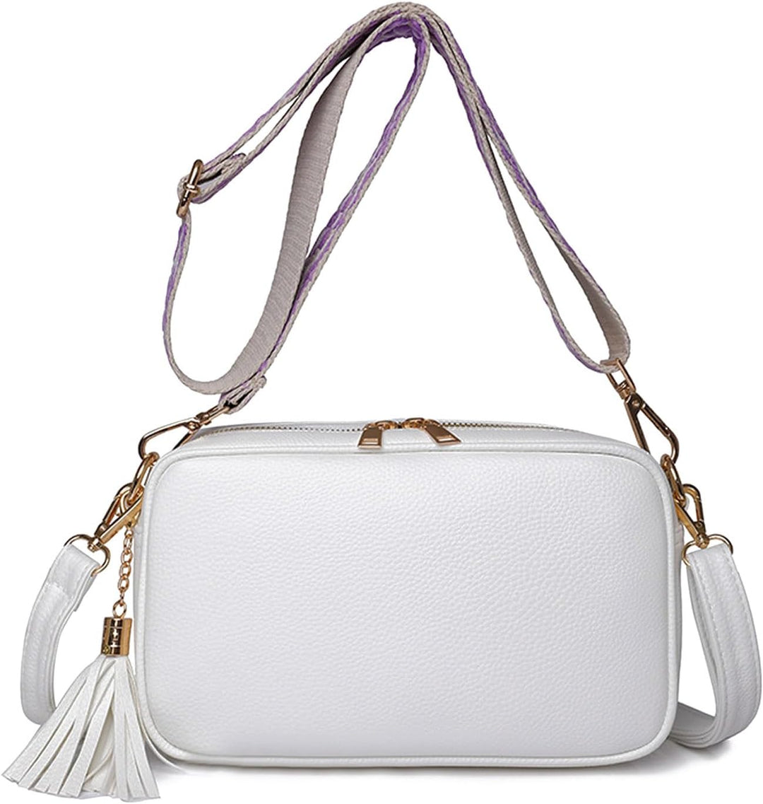 FANDARE Damen Handy Umhängetasche PU Leder Damen Handytasche zum Umhängen Schultertasche mit Zwei Sc