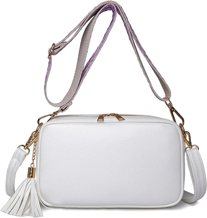 FANDARE Damen Handy Umhängetasche PU Leder Damen Handytasche zum Umhängen Schultertasche mit Zwei Sc