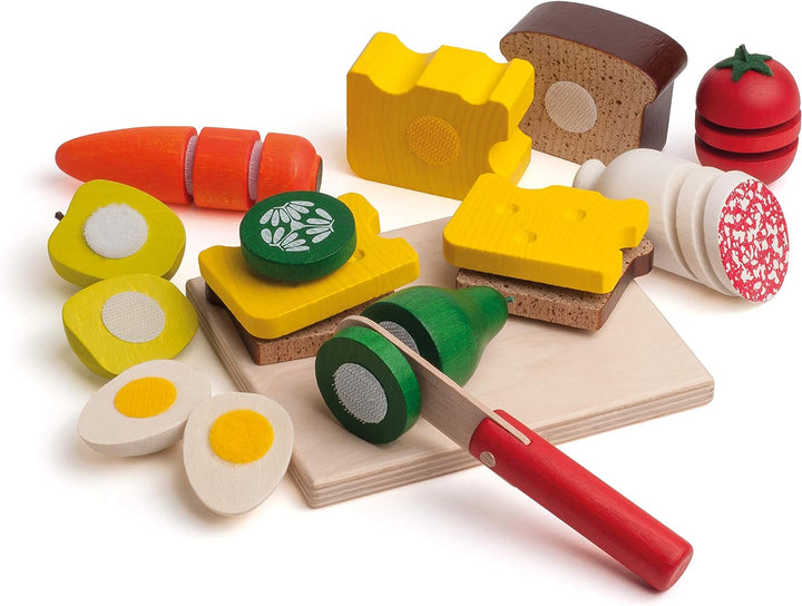 Erzi 42480 Lernbox Schneideset aus Holz, Lernmaterial, Kreativität, Feinmotorik