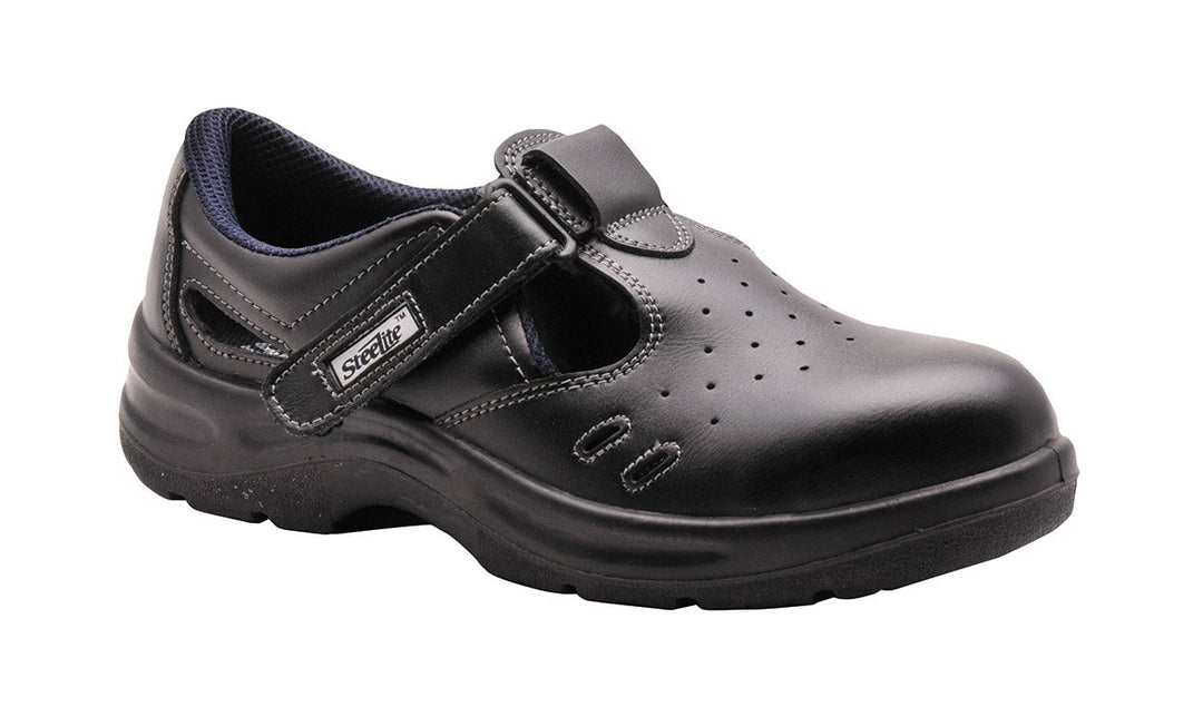 Portwest Steelite Sicherheitssandale S1, Grösse: 36, Farbe: Schwarz, FW01BKR36 36 EU Schwarz, 36 EU