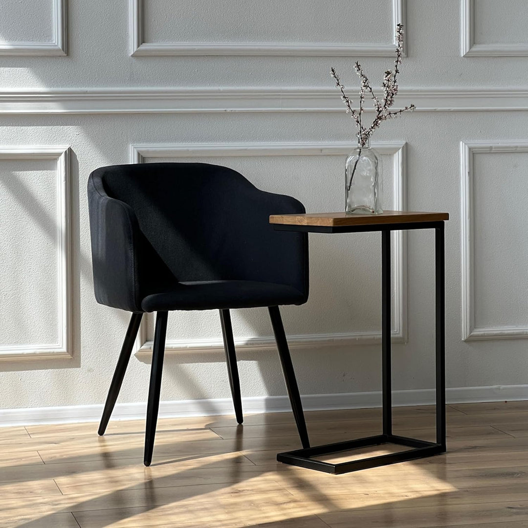 BestLoft® Beistelltisch San Jose Laptoptisch Sofatisch Betttisch Couchtisch (Gestell schwarz+Platte