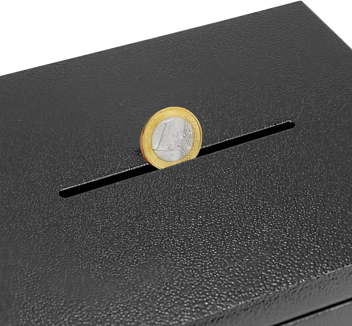 QWORK® Safe Tresor 23 x 17 x 17 cm mit Einwurfschlitz - Triple-Bit Schlüssel Möbeltresor - Hohe Sich