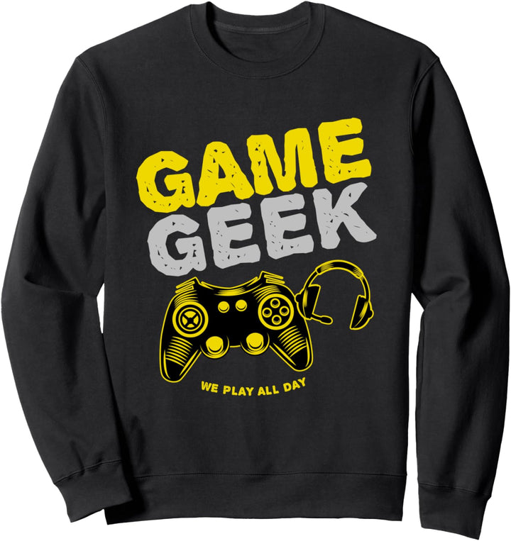 Gamer-Controller-Headset Videospielgeschenk Retro-Game-Geek Sweatshirt