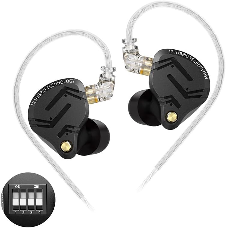 Yinyoo KZ ZS12 PRO X In Ear Monitor Kopfhörer Kabel,1DD 5BA 4-Schalter-Abstimmung IEM,Super Linearer