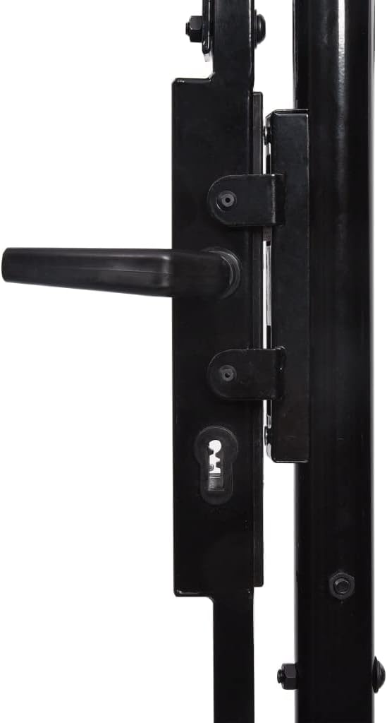 WIFESE 100x200 cm Schwarz Zauntor GartentĂŒR Gartentor Gartenzaun Doppelstabmattenzaun Gartenzaun Kom