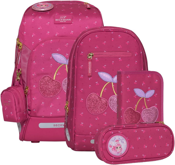BECKMANN, Schulrucksack-Set Active Air FLX, 6-teilig, Grundschule, inkl. Regenüberzug, 22L, Cherry