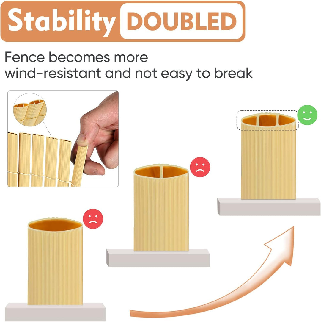 Sekey PVC Sichtschutzmatte 100x500cm Doppelte Verstärkung Innen, Balkon Sichtschutz mit Kabelbindern
