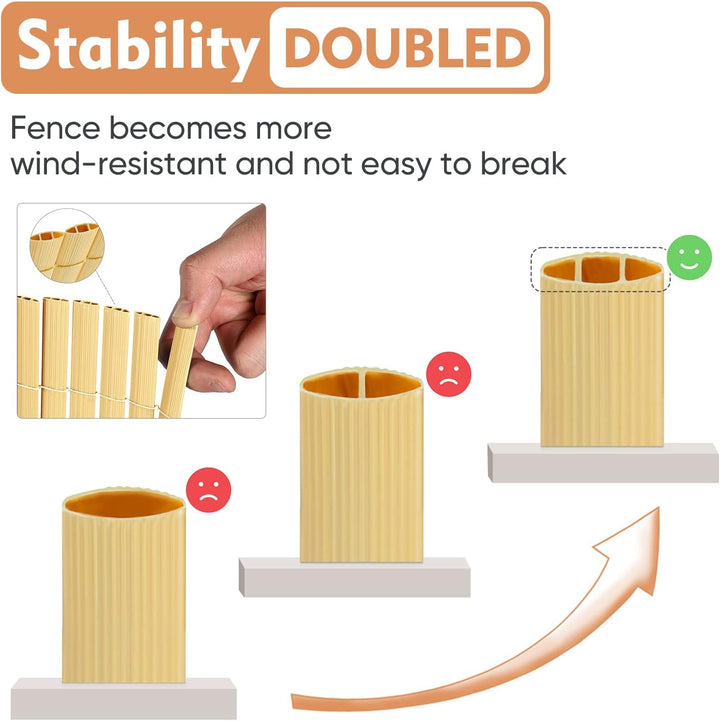 Sekey PVC Sichtschutzmatte 100x500cm Doppelte Verstärkung Innen, Balkon Sichtschutz mit Kabelbindern