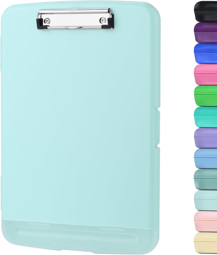 ZCZN Klemmbrett a4 mit Deckel, Schreibbrett mit Aufbewahrung, Kunststoff-Schreibbrett für Schule, In