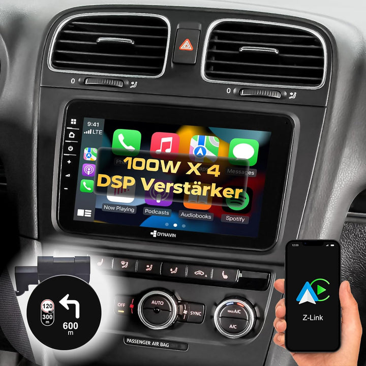 DYNAVIN Android Autoradio Navi für VW Passat Golf Polo Tiguan Skoda, mit 4 * 100W DSP Verstärker | D