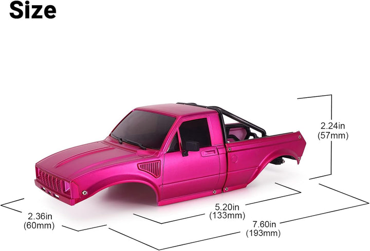 INJORA IR60-24 Pickup Hardbody Schale Karosserie mit Bettrahmen für 1/24 RC Crawler Axial SCX24 C10