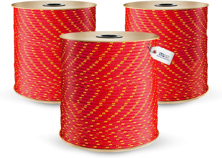 DQ-PP POLYPROPYLENSEIL | 8mm | 50m | ROT Polypropylen Seil | Traglast bis 750 kg Tauwerk PP Flechtle