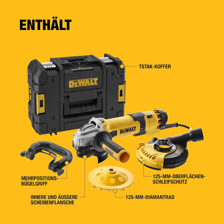 DEWALT Elektr-Winkelschleifer 125mm 1500W Beton,