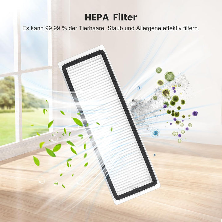 NIXOOT 24 Stück Zubehörset für Xiaomi X20+ / X10+ Saugroboter, Ersatzteile 1 Hauptbürste 6 Wischpad