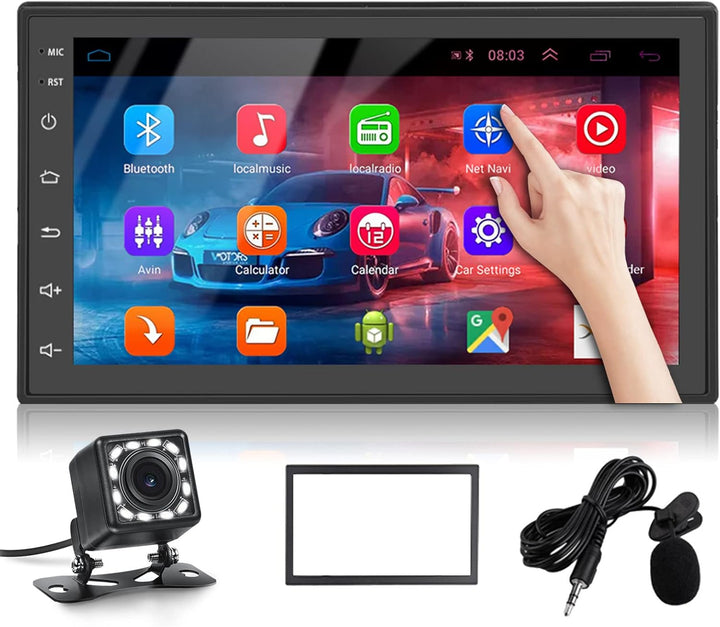 Android Autoradio GPS Navi 2 Din - Autoradio Bluetooth mit 7 Zoll HD Touchscreen Multimedia Radio mi