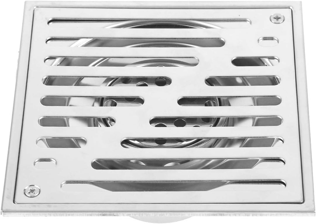 Quadratische Dusche Bodenablauf Bad Flieseneinsatz Bodenablass mit abnehmbarem Siebdeckel Chrom-Fini