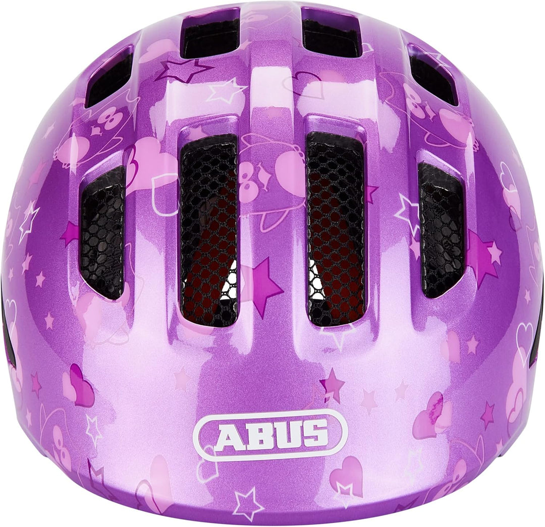 ABUS Kinderhelm Smiley 3.0 - Fahrradhelm mit tiefer Passform, kindergerechten Designs & Platz für ei