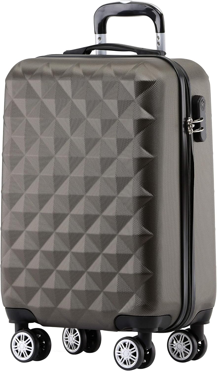 BEIBYE Zwillingsrollen 2066 Hartschale Trolley Koffer Reisekoffer Gepäck M-L-XL-Set (Coffee, M) Coff