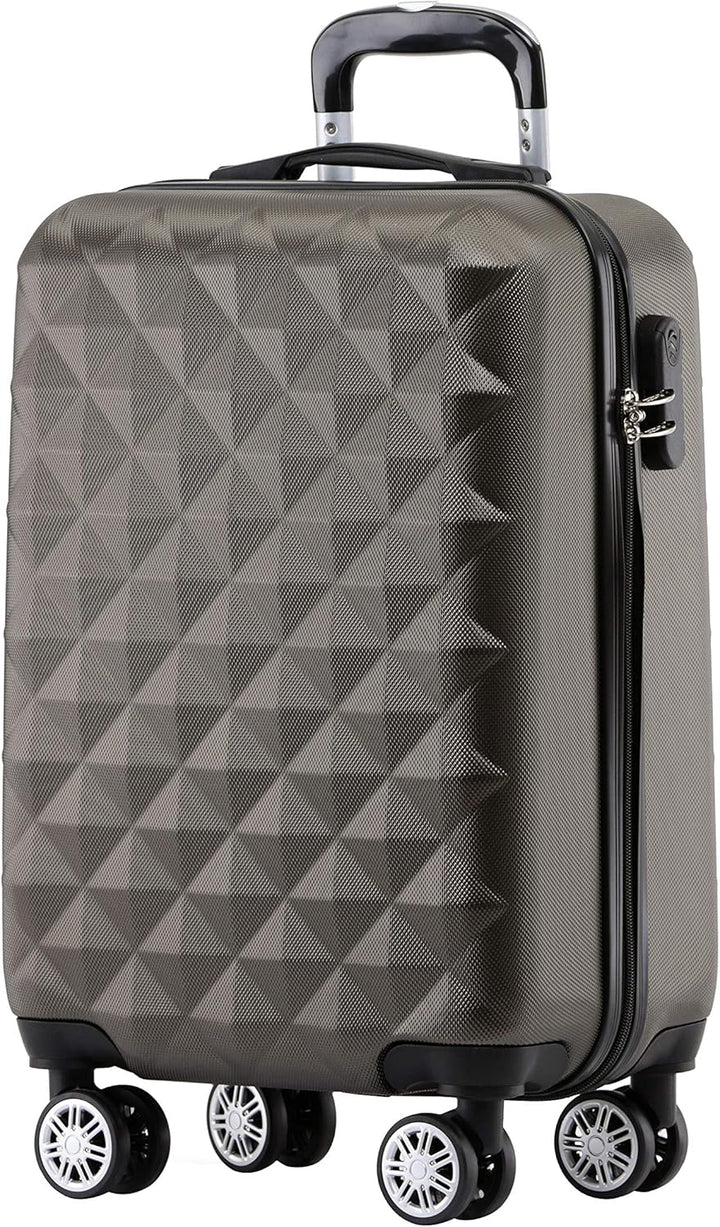 BEIBYE Zwillingsrollen 2066 Hartschale Trolley Koffer Reisekoffer Gepäck M-L-XL-Set (Coffee, M) Coff