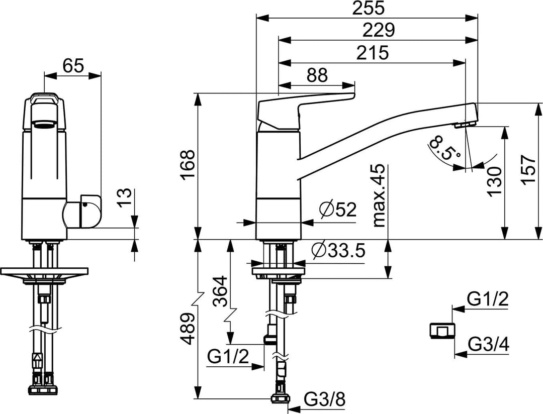 Hansa 52662293 Spülbecken Armatur/Spültischbatterie HANSAPOLO DN15 | + Geräteabsperrventil, nur für