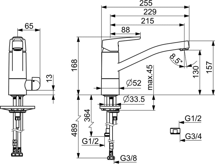 Hansa 52662293 Spülbecken Armatur/Spültischbatterie HANSAPOLO DN15 | + Geräteabsperrventil, nur für