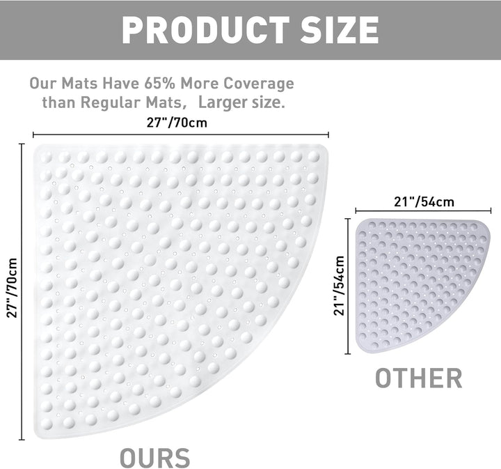 Walant Duschmatte rutschfest 70x70 cm,Badewannenmatte mit Saugnäpfen,BPA-frei PVC Bath Mat, Schimmel