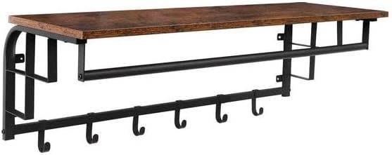 MAZAZU XL Wandgarderobe - Industrial Design mit Ablage und 5 Haken für Jacken und Accessoires - Plat