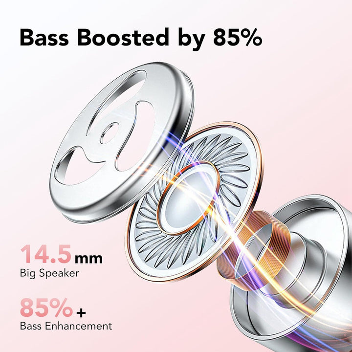 CASCHO Bluetooth Kopfhörer 5.3, 60H mit Ladekoffer LED Anzeige, ENC HD Anruf, In Ear Kopfhörer Kabel