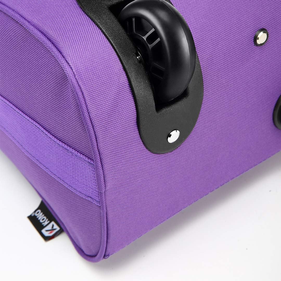 Kono Handgepäck Softcase Leicht Kleiner Rollkoffer Trolley Stoffkoffer Polyester (Violett) Violett K