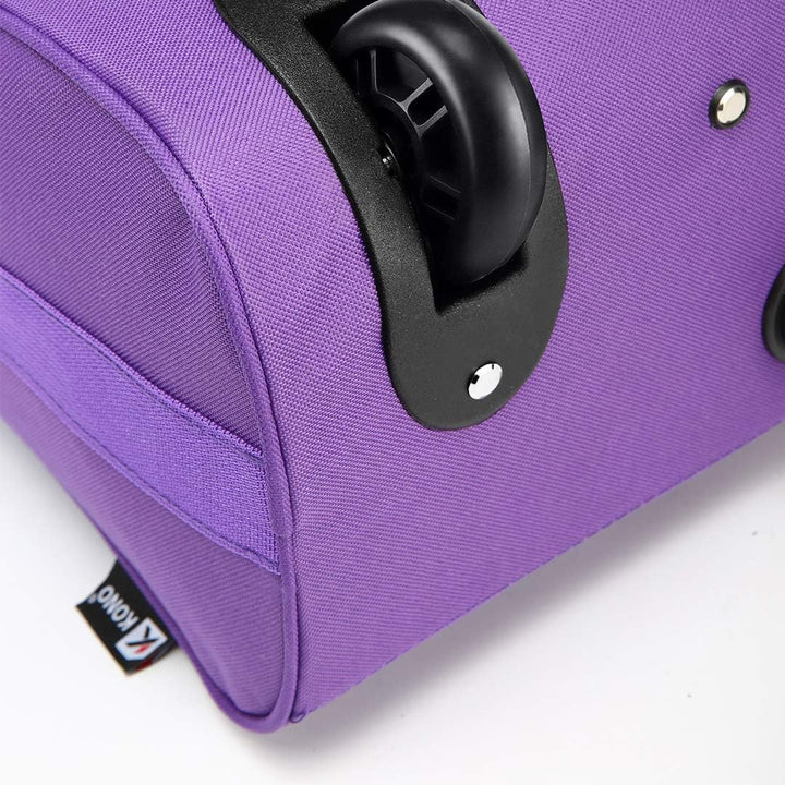 Kono Handgepäck Softcase Leicht Kleiner Rollkoffer Trolley Stoffkoffer Polyester (Violett) Violett K