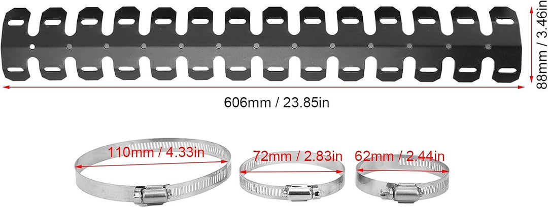 Aramox Auspuff Hitzeschutz, 23,85 Zoll Universal Motorrad Auspuffrohr Edelstahl Hitzeschild Schutzhü