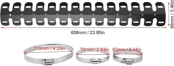 Aramox Auspuff Hitzeschutz, 23,85 Zoll Universal Motorrad Auspuffrohr Edelstahl Hitzeschild Schutzhü