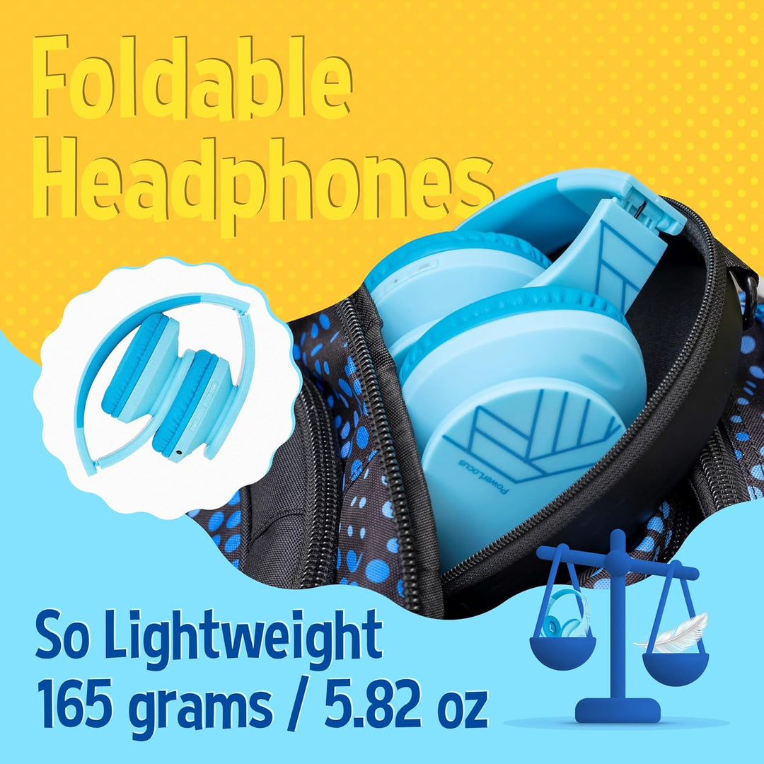 Kinder Kopfhörer, PowerLocus KinderKopfhörer Bluetooth mit 85dB Lautstärkebegrenzung, Faltbar mit Tr