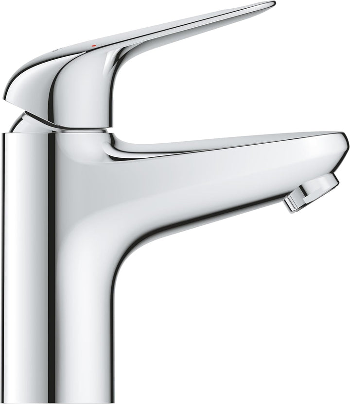 GROHE Swift - Waschtischarmatur (wassersparend, ~16cm hoch, inkl. Montagewerkzeug, Push-Open Ablauf)
