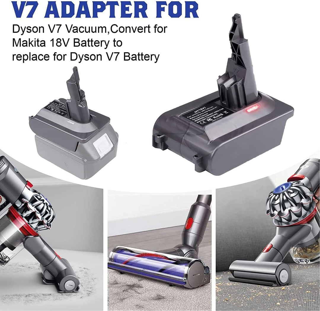 URUN für Dyson V7 Akku Adapter, MT18V7 Konvertiert für Makita 18V Lithium Akku auf für Dyson V7 Anim