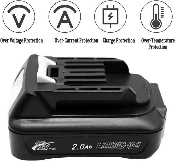 GOLEMON® 2 Stück 2000mAh BL1021B Akku mit Ladegerät DC10WD Für 10.8V ~ 12V 2Ah Elektrowerkzeuge Akku