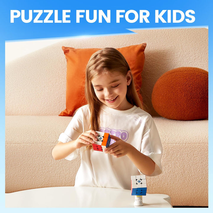 GAN 356M UV Beschichtet, Speed Cube 3x3 Magnetisch Stickerless 356M Speedcube mit Extra GES