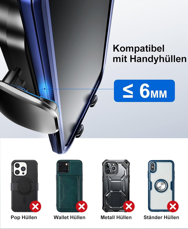 Beeasy 15W Fast Wireless Charger Auto - Handyhalterung Auto Mit Ladefunktion - Automatischer Indukti