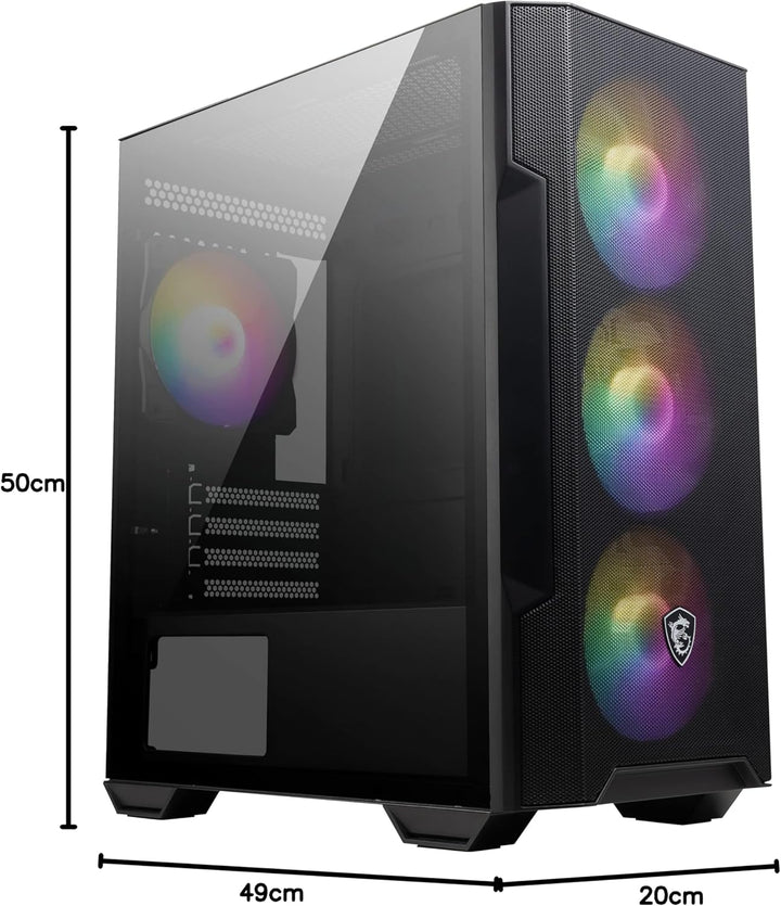 MSI MAG FORGE M100R Mini-Tower PC-Gehäuse, gehärtetes Glas, unterstützt Micro-ATX & Mini-ITX, Mesh-F