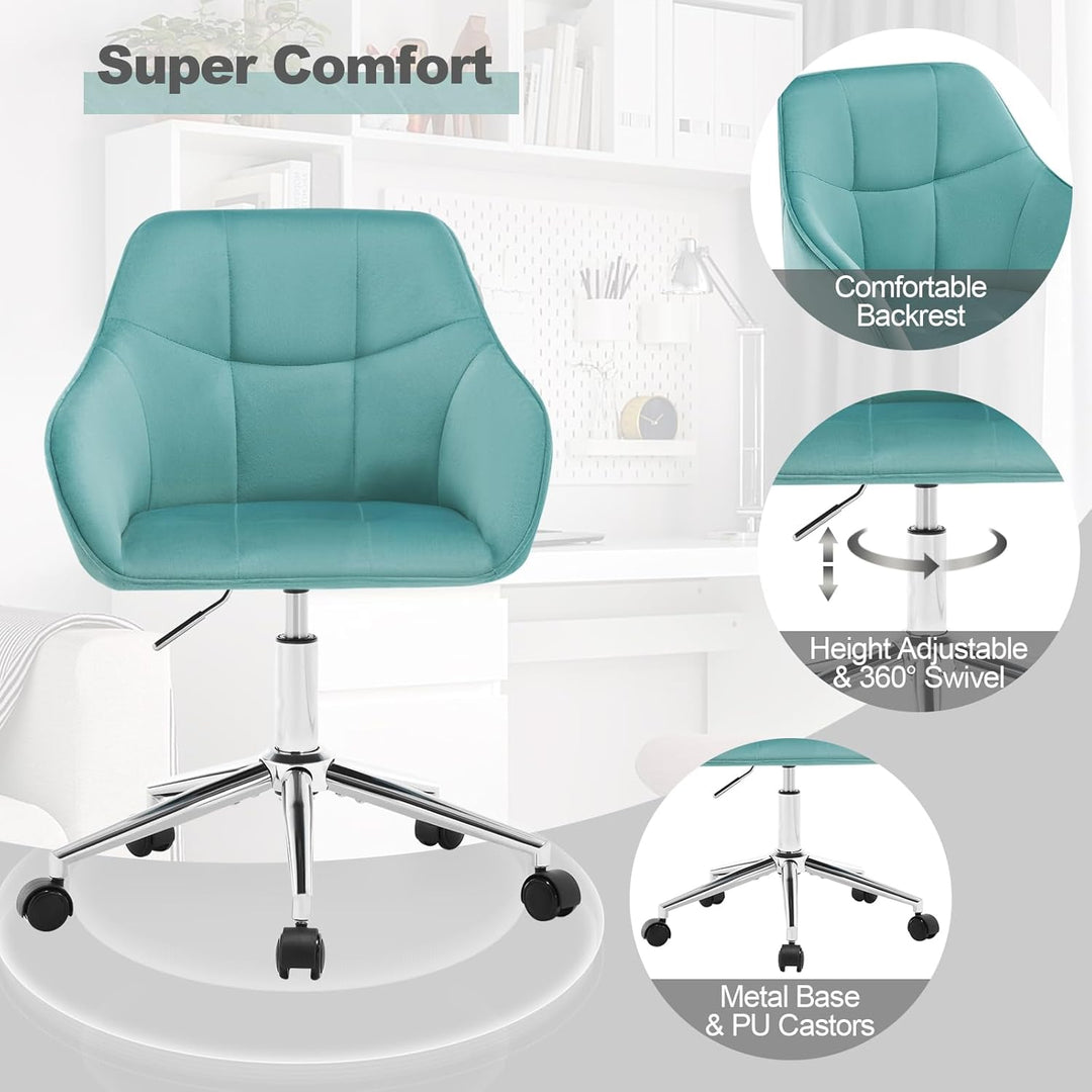 WOLTU Homeoffice Stuhl, Schreibtischstuhl, Drehstuhl, Schminkstuhl, höhenverstellbar, bis 150 kg bel